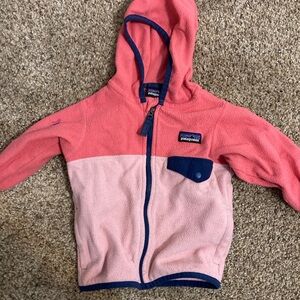 Patagonia Kids' Two-Tone Pink Fleece Hoodie